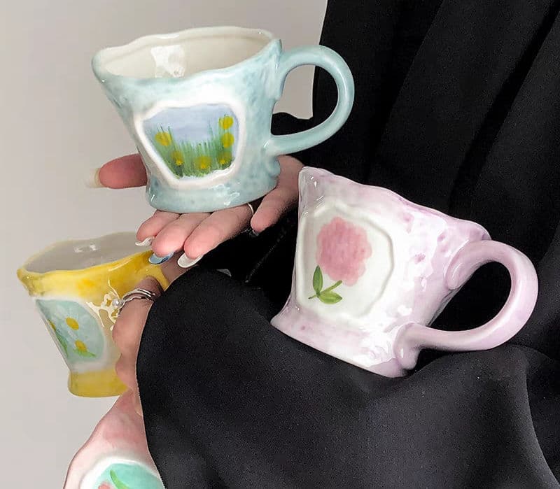 أكواب صنع يدوي صغيرة ألوان باستل 250 ملي