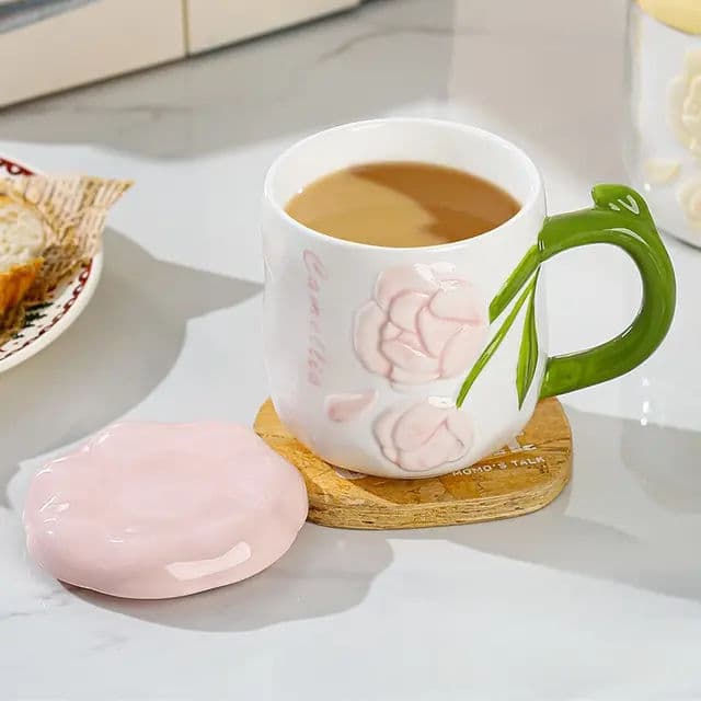 كوب توليب مع غطاء ثلاثة ألوان