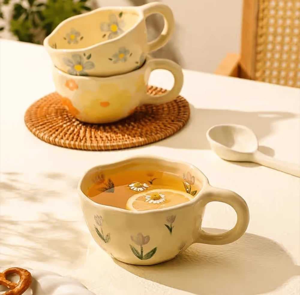 أكواب زخارف صفراء صغيرة 250 ملي