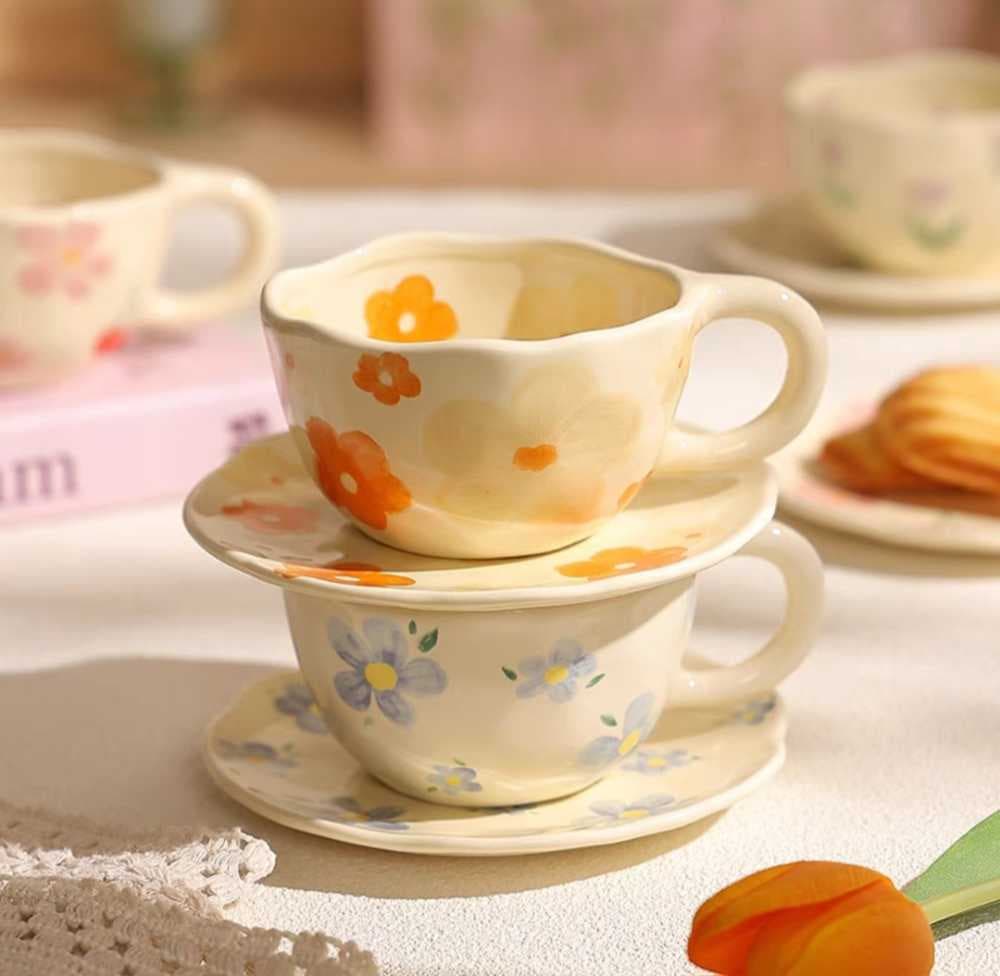 أكواب زخارف صفراء صغيرة بالصحون 250 ملي 