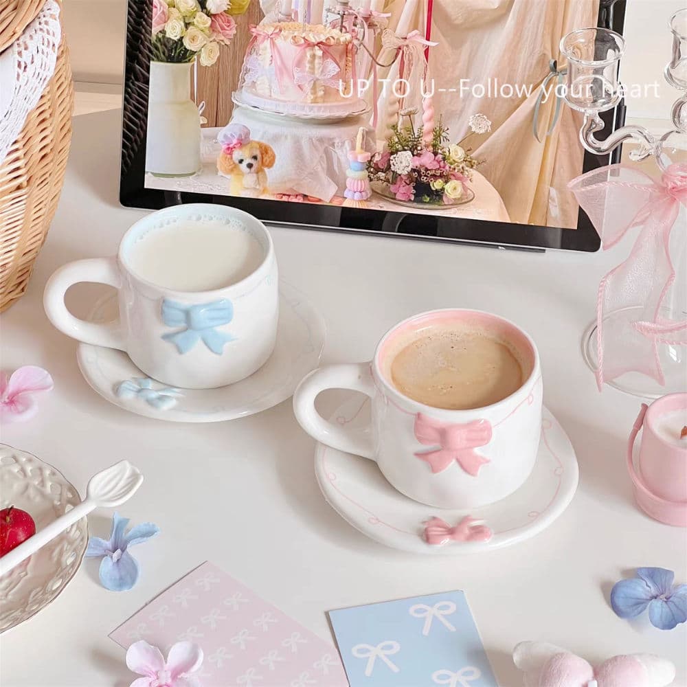 فنجان فيونكه ياباني وسط 250 ملي وردي أو سماوي