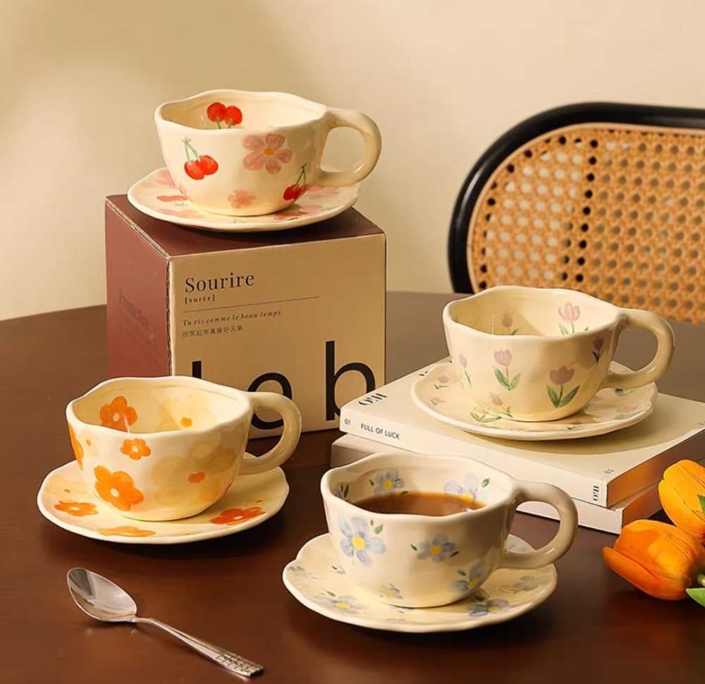 أكواب زخارف صفراء صغيرة بالصحون 250 ملي 