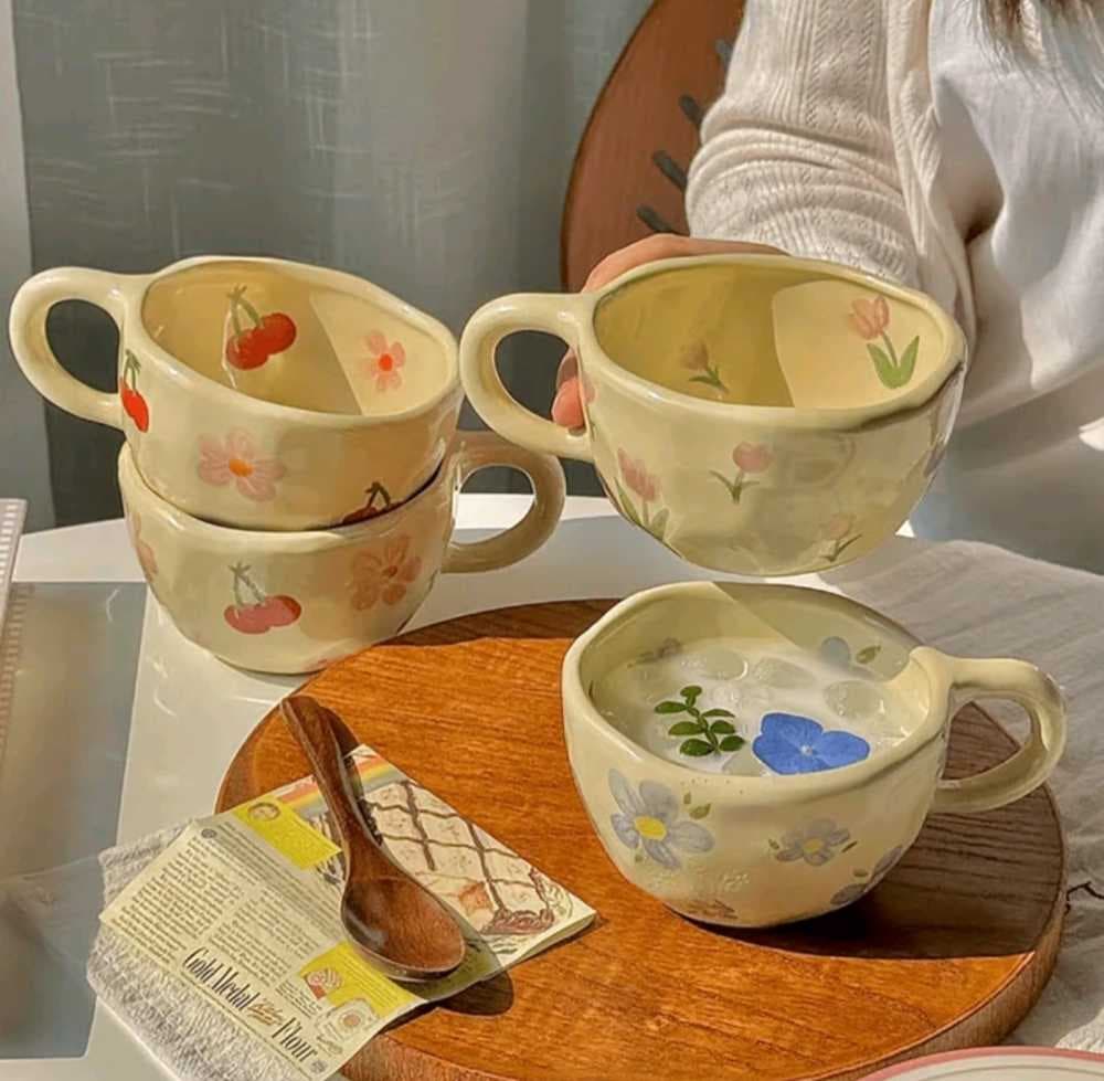 أكواب زخارف صفراء صغيرة 250 ملي