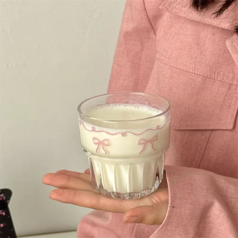 أكواب زجاجية بناتية لطيفة 2 احجام