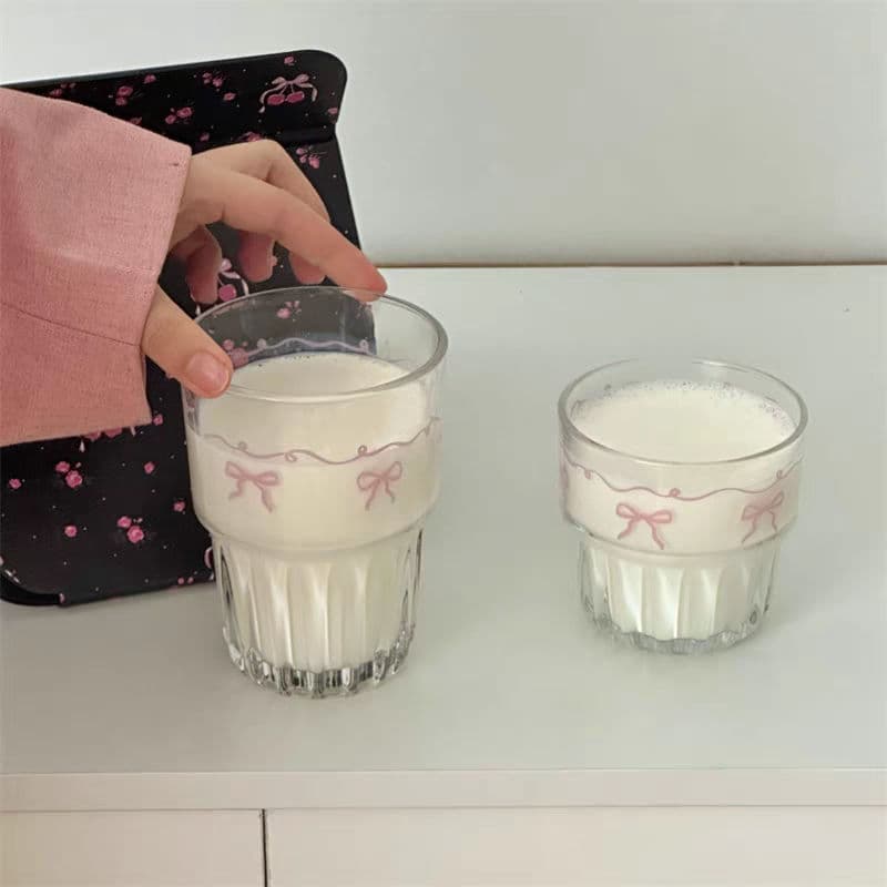 أكواب زجاجية بناتية لطيفة 2 احجام