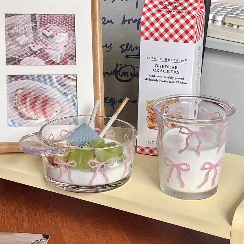 طاقم أفطار بناتي زجاجي  كوري