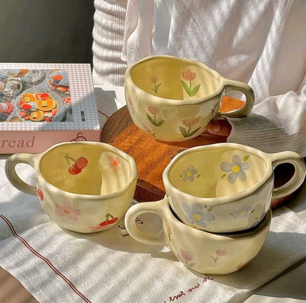 أكواب زخارف صفراء صغيرة 250 ملي