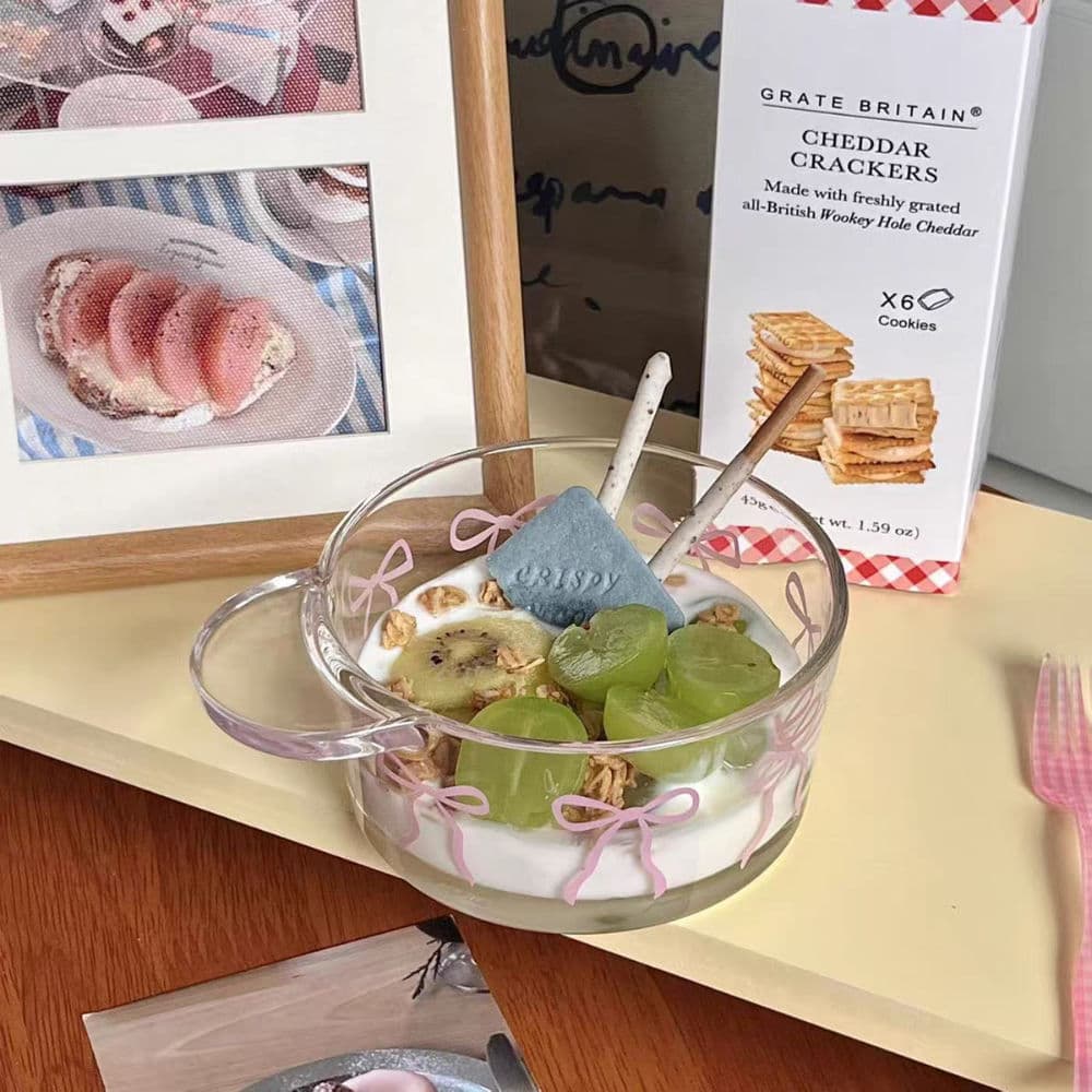 طاقم أفطار بناتي زجاجي  كوري