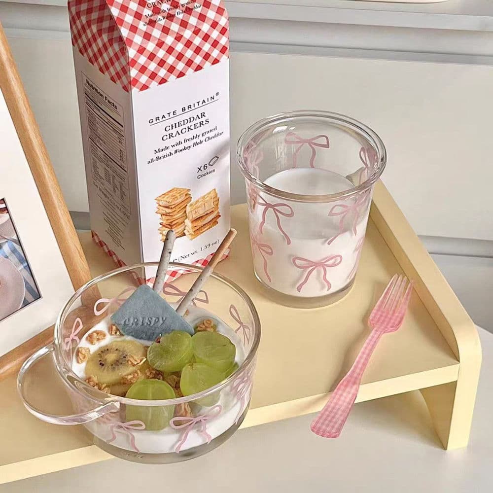 طاقم أفطار بناتي زجاجي  كوري