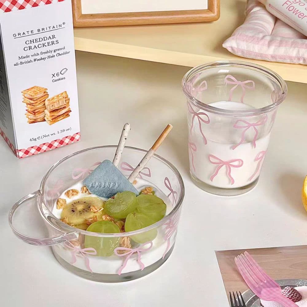 طاقم أفطار بناتي زجاجي  كوري