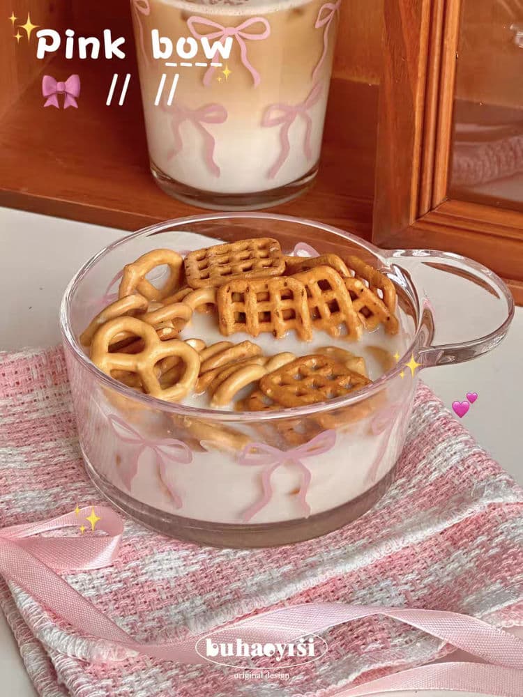 طاقم أفطار بناتي زجاجي  كوري